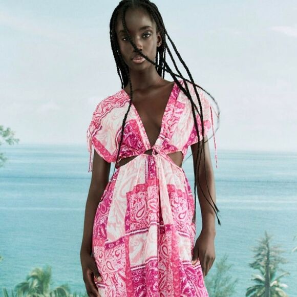 Zara Patchwork Print Dress New - Picture 4 of 11